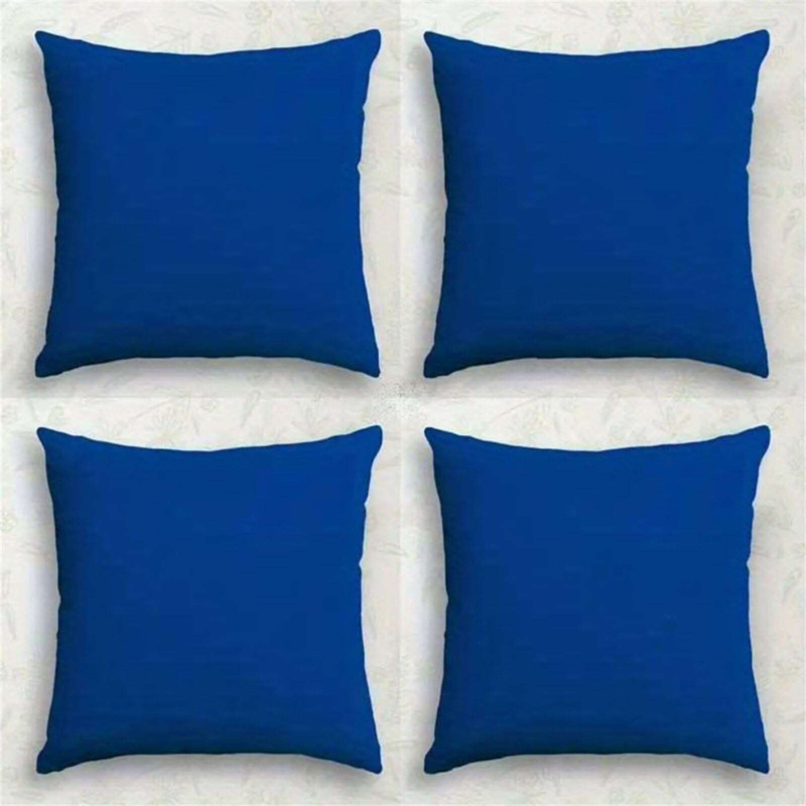 QiHon Blue Cushion Covers 60x60 cm Set of 4, Decorative Throw Pillow Cases, 24x24 inch Square Linen Pillowcases for Sofa Living Room Bedroo