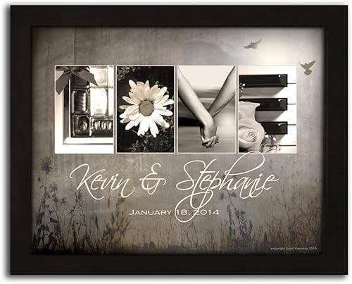 Vista 24 de Personal-Prints Rompecabezas de amor, regalo romántico personalizado en lienzo con tus nombres, personalizado para el día de San Valentín