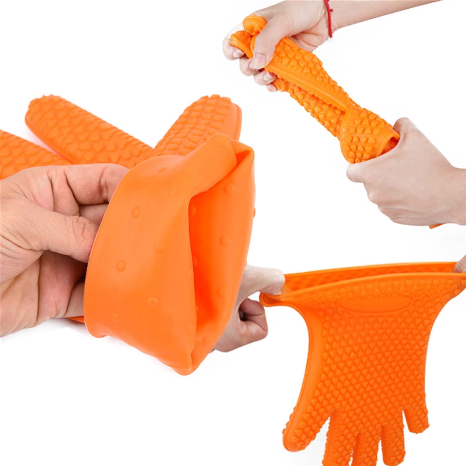 Gants en Silicone résistants à la Chaleur for Barbecue, Gants de Cuisine, de pâtisserie, de Barbecue(Green)