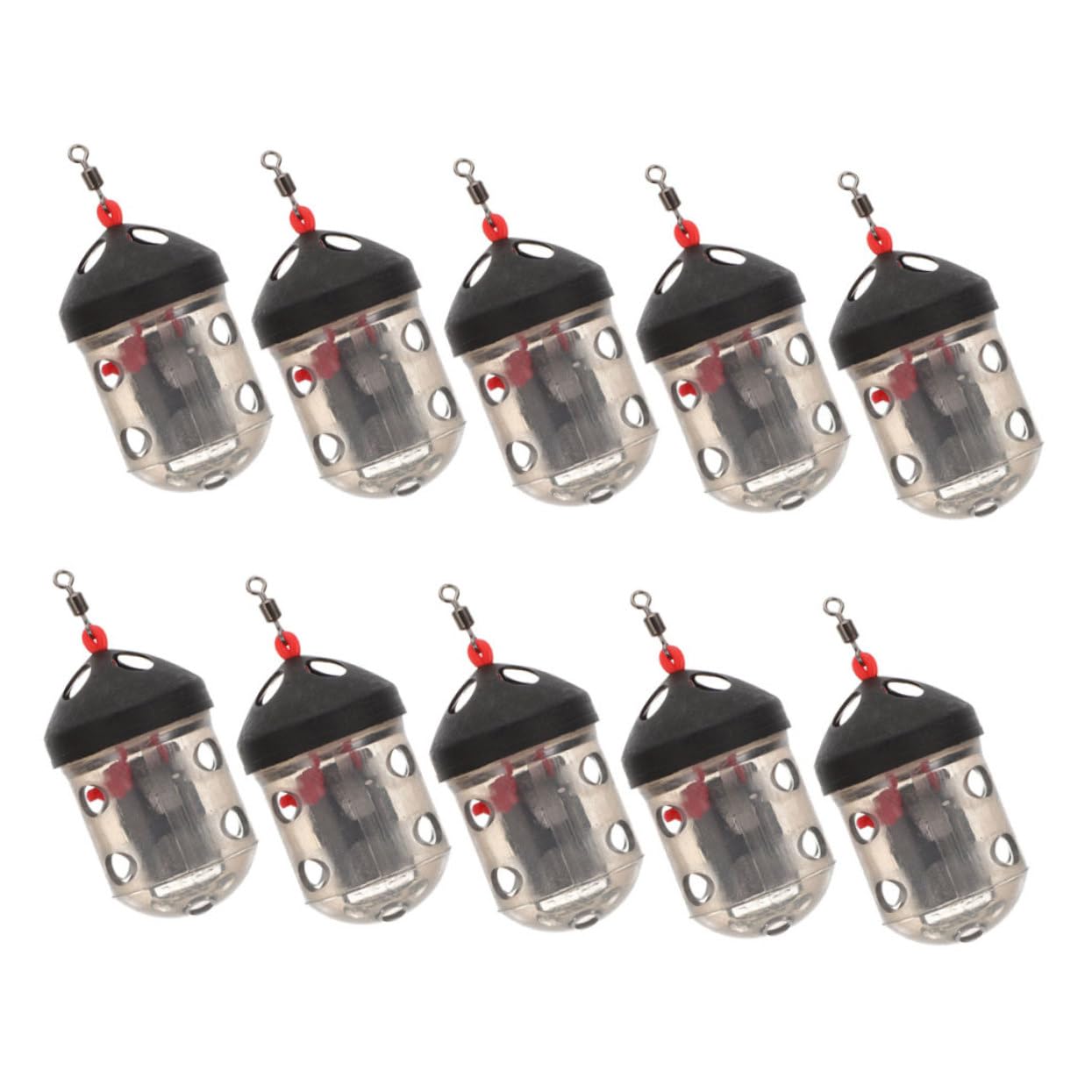 Abaodam 10Pcs Fishing Bait Holder Cage Portable Carp Fishing Tackle Feeder Basket for Beginners Pros Compact Design for Enhanced Catch Efficiency and Versatile Fishing