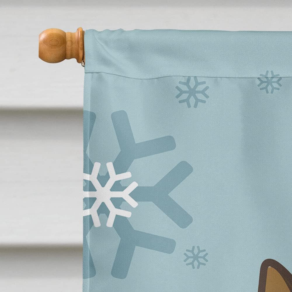 Caroline's Treasures BB1707CHF Winter Holiday German Shepherd House Flag Large Porch Sleeve Pole Decorative Outside Yard Banner Artwork Wall Hanging, Polyester, House Size, Multicolor