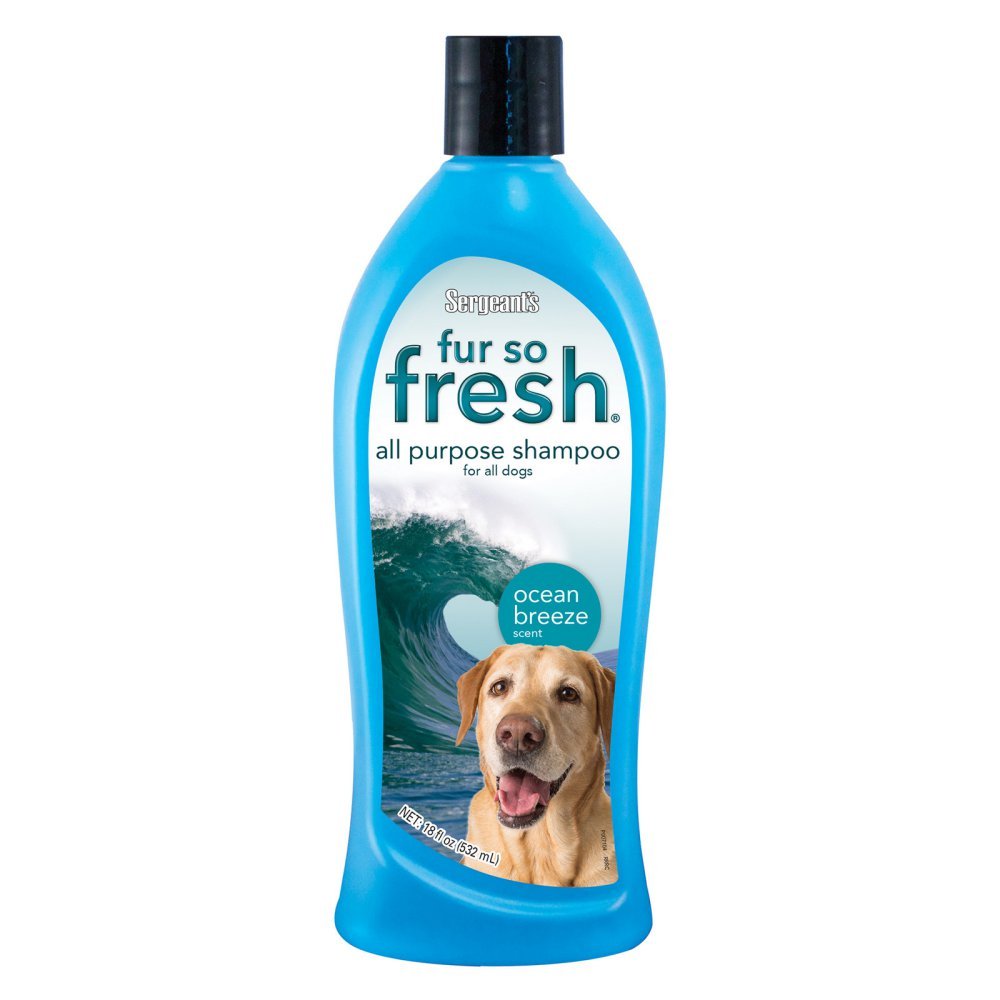 Sergeant’s Fur-So-Fresh Dog Grooming Shampoo for All Dogs, Ocean Breeze Scent, Dog Bath Product, 18oz