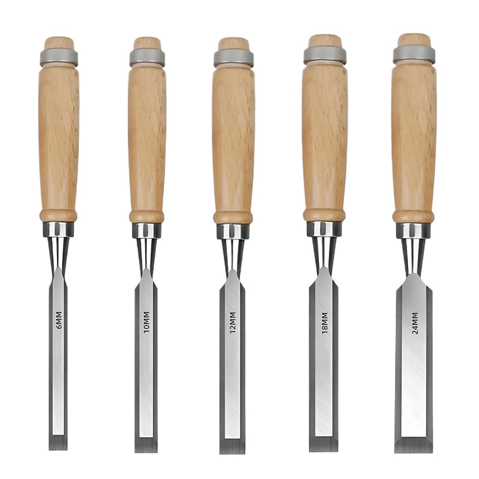 1/5 Sztuk Instrukcja Rzeźba W Drewnie Zestaw Narzędzi Do Dłuta Ręcznego Stolarze Obróbki Drewna Narzędzia DIY(5pcs 6 10 12 18 24mm)