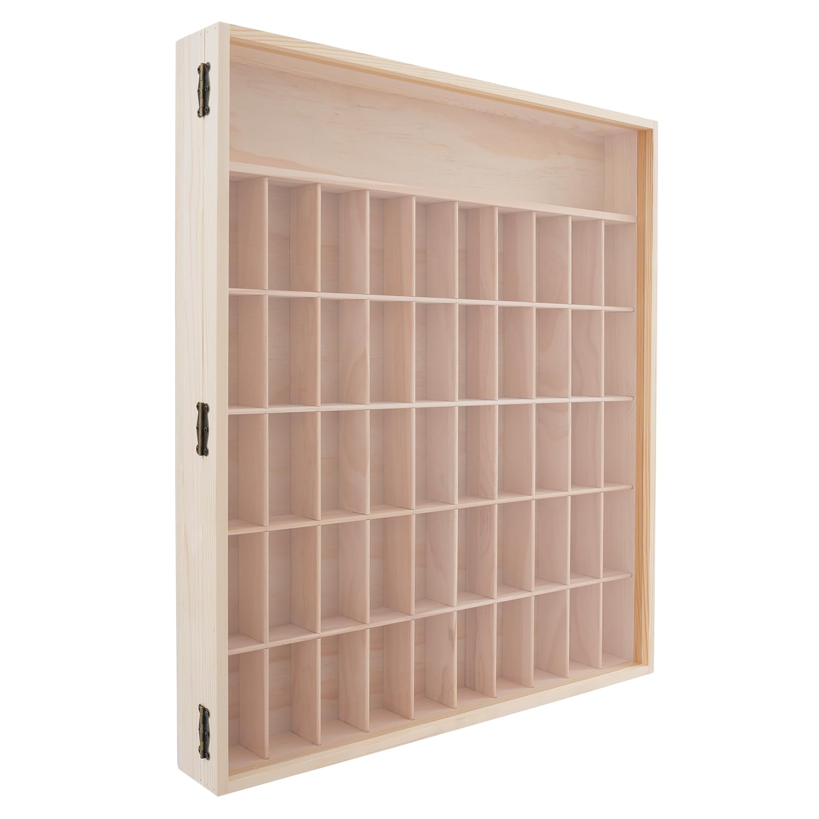 Hängevitrine Glas aus Holz Vitrine Hängend 59.6x62.6 cm Schrank mit Glastüren Sammlervitrine, Holz Vitrinenschrank, 6 Ebenen Schaukasten Multiplex Setzkasten für Schlafzimmer, Wohnzimmer