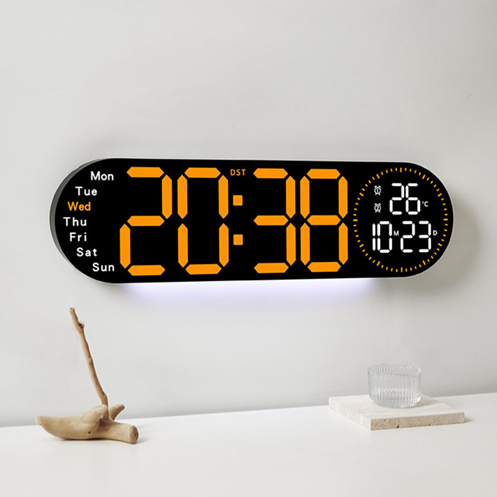 Horloge Murale Double Alarmes LED Horloge Numérique Rouge