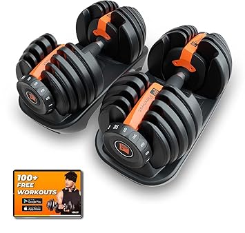 Flexnest Adjustable Iron Dumbbells Set, Designed-in-Germany, Easy Weight Adjustment (2.5Kg-24Kg), Home Workout, Gym Exercise Set For Men & Women, 24Kg, Set of 2 (Black) - image, photos