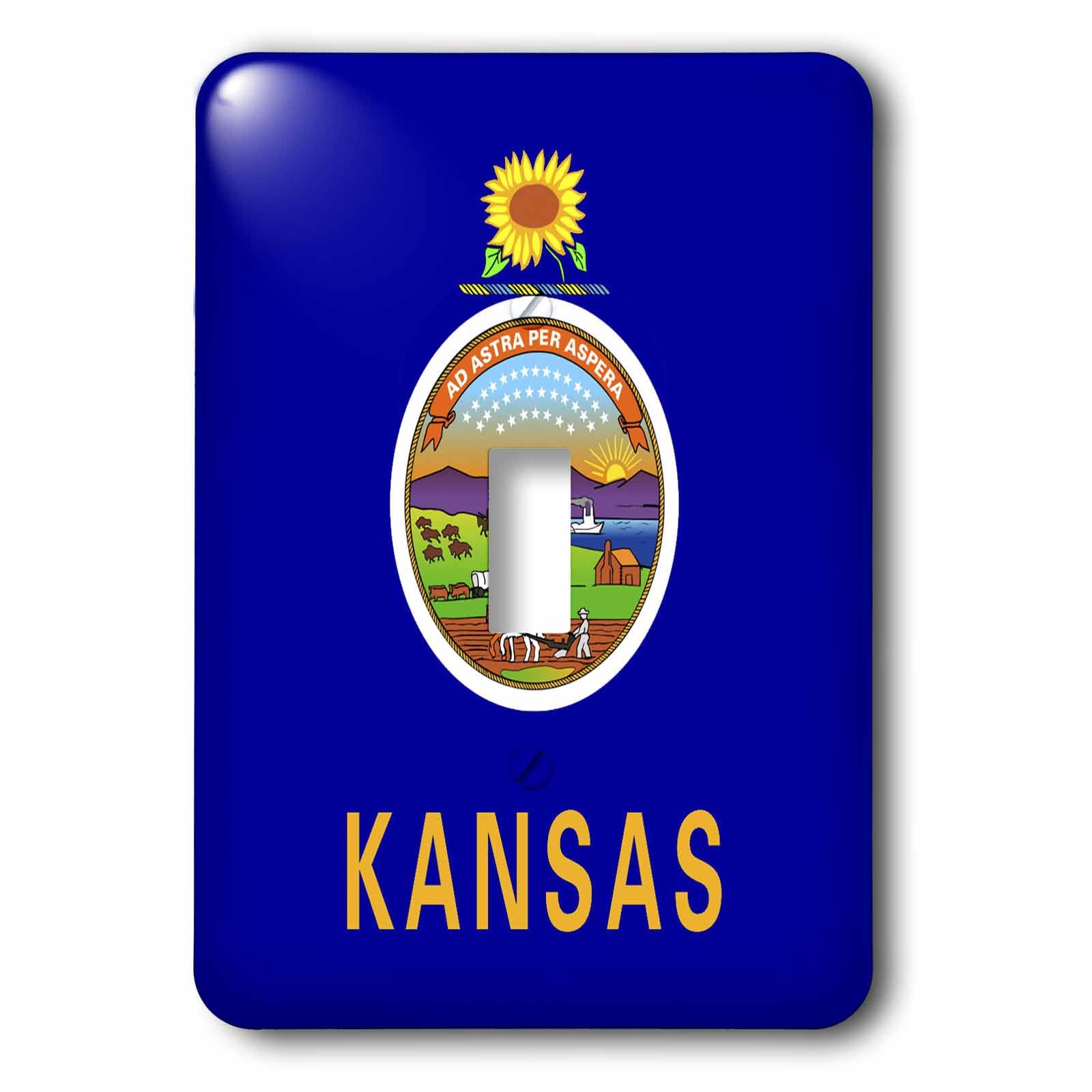 Interrupteur baïonnette Kansas 3dRose LSP_55438_1 plaque murale déco pour chambre et bureau