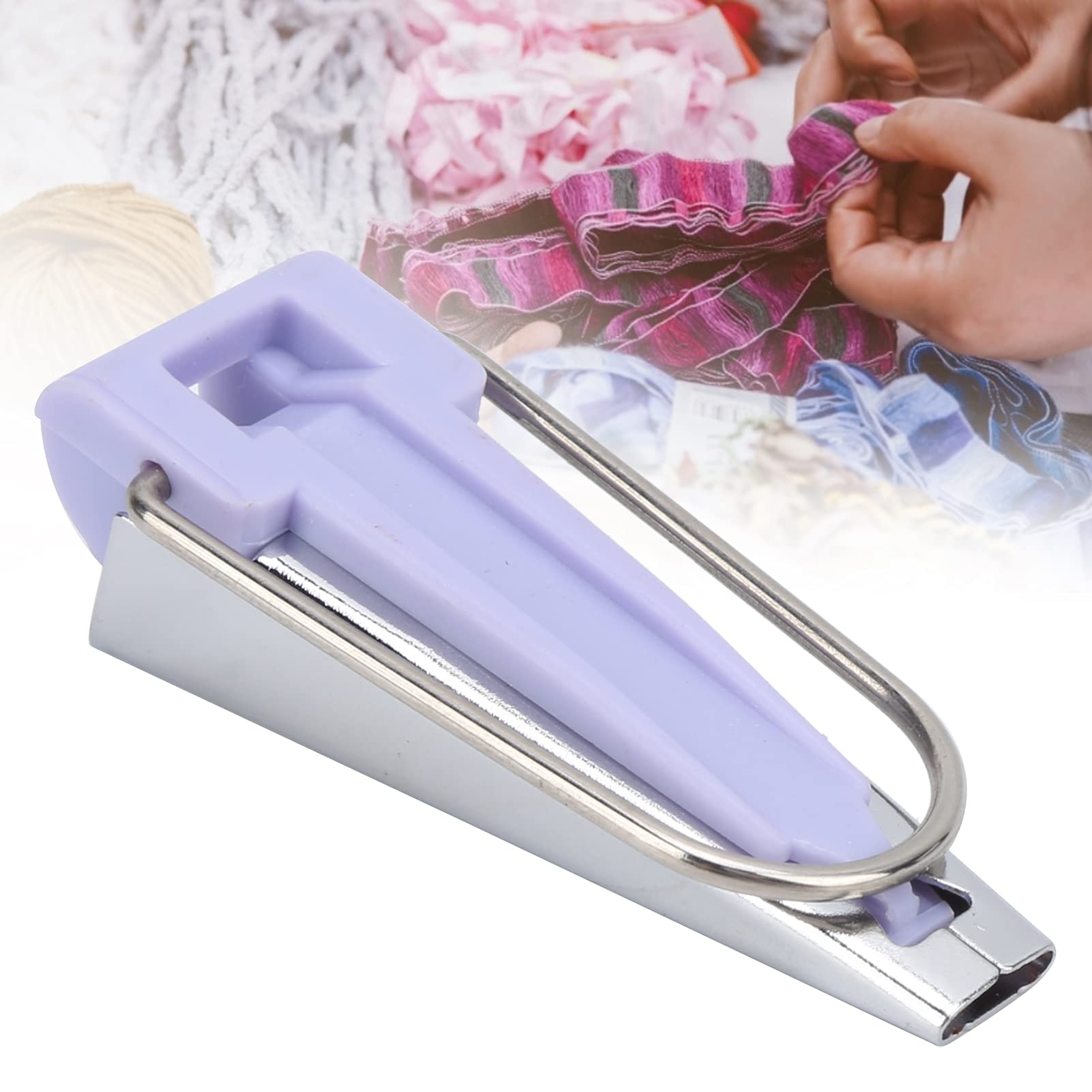 Bias Tape Maker, Quilting Hemming Tools Kit Quilting Binding Hem Making Tools Kit for Fabric Sewing and Quilting(Purple)