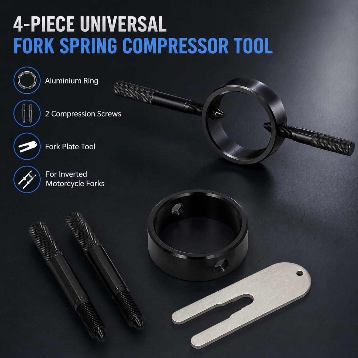 Ensemble d'outils de Compresseur de Ressort de Fourche de Moto Universel | Facile à Monter et à Utiliser, Robuste et Durable, Compact et Pratique, pour la Réparation et la Maintenance de Moto