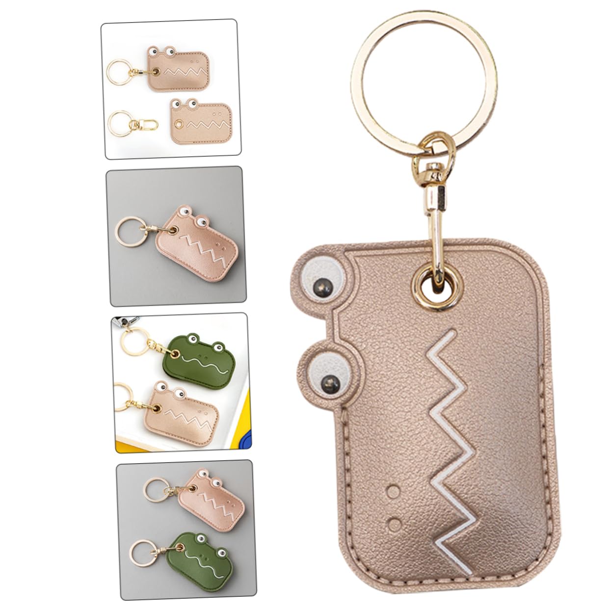 VALICLUD 10 Stk Schlüsselanhänger Zugangskartenhülle Tier schreibtischdeko schreibtisch dekoration PU-Ledertasche Schlüsselhalter Karikatur Kartenabdeckung Tasche hängen Lederetui