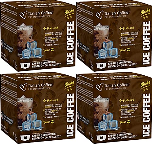 64 Capsulas de Café Helado Dolce Gusto - Bebidas Frias Compatibles Dolce Gusto - Café en Cápsulas para preparar con Hielo