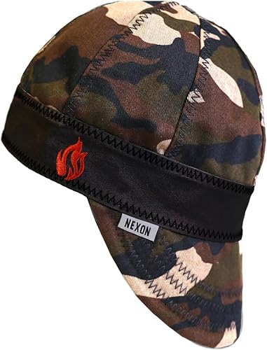 Knox FR - Gorras de soldadura para hombres y mujeres, gorra de soldador de 8 paneles, diseño de corona profunda de lona de pato para seguridad y