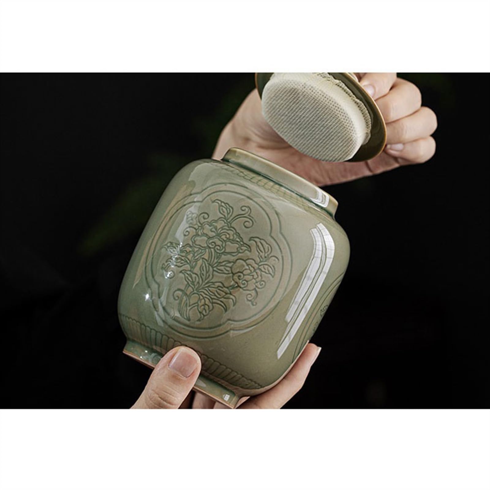 Puszka na herbatę Celadon Herbata Pojemnik na herbatę Uszczelniony pojemnik do przechowywania herbaty w domu Słoik do przechowywania Organizer dla seniorów Vintage pojemniki kuchenne