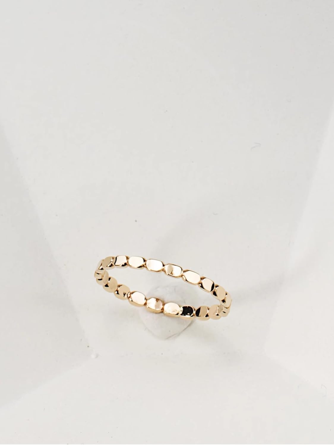 LUKRAY Oval Link Stacking Ring for Women, Highly Polished 14K Gold-Filled | S925 Sterling Silver Band