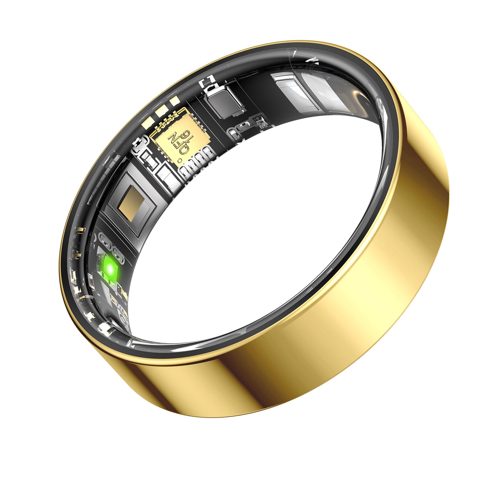 Smart Ring for Men and Women|Sleep Monitoring|Health & Fitness Tracker|No APP Subscription|7+ activities available|7+ days Battery Life|Android & iOS Compatible Gold 7