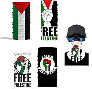 4 pieces of Palestinian flag Neck Gaiter Balaclava Face Mask, multifunctional headscarf, outdoor sunscreen scarf face mask