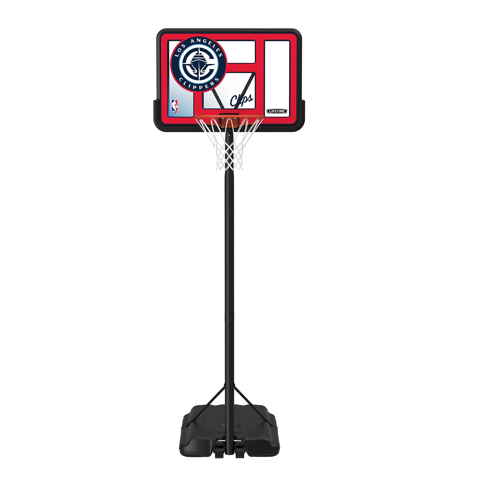 Lifetime NBA Los Angeles Clippers Portable Basketball Hoop, Adjustable Height 7.5-10 Ft, 44 Inch Shatterproof Fusion Backboard, Base with Wheels