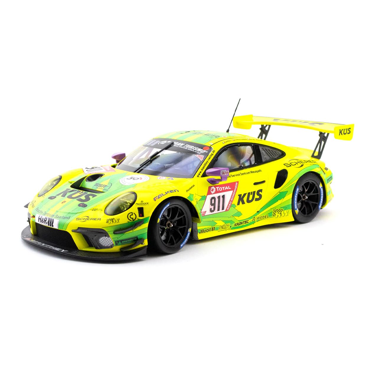 Manthey-Racing 911 GT3 R - 2021 Sieger 24h Rennen Nürburgring #911 1:18 kompatibel mit Porsche