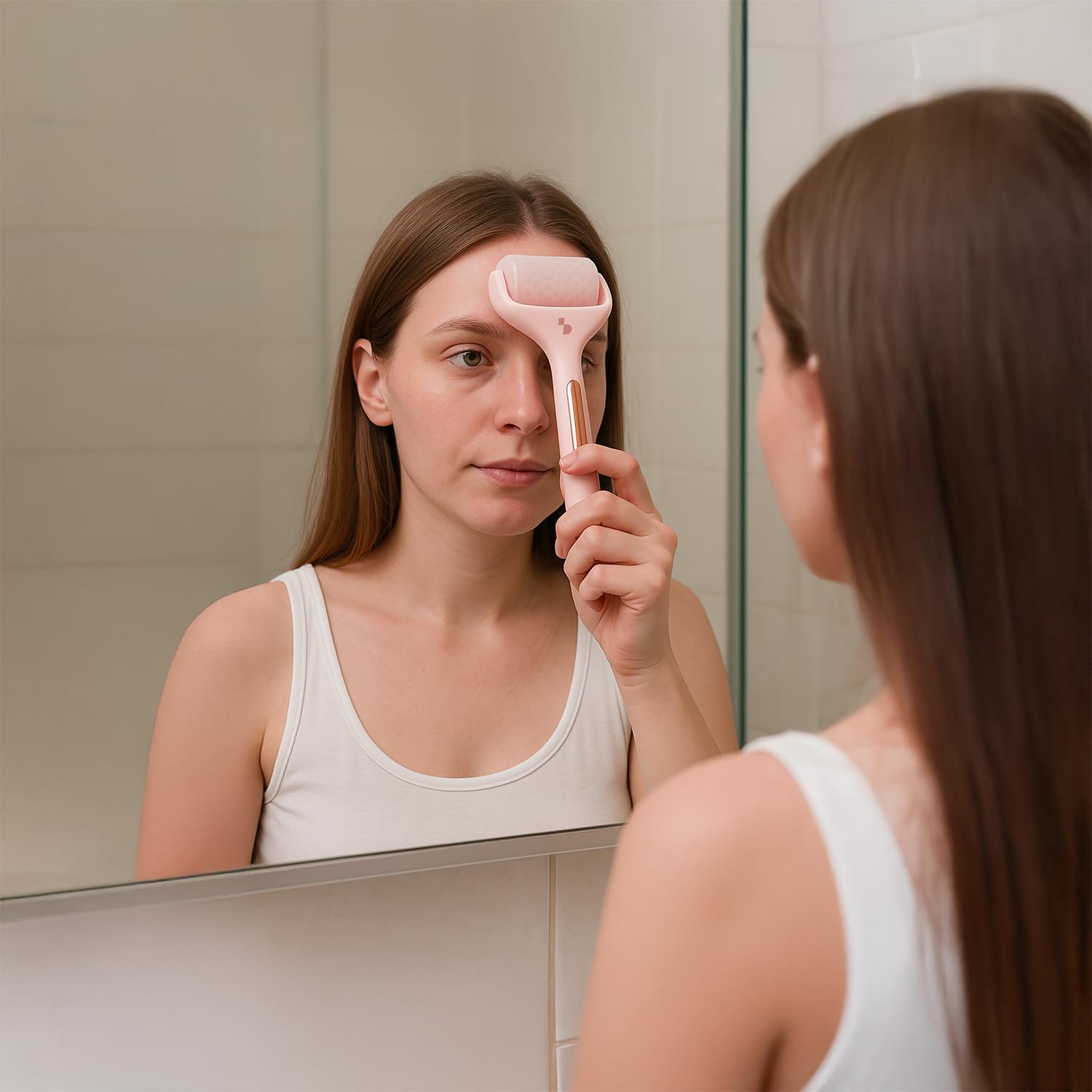 BEPER C301ABE110 Eisroller-Massagegerät für das Gesicht, Kryotherapie-Massagegerät gegen Schwellungen und Augenringe, Erfrischender Roller für die Hautpflege, Kompakt und tragbar