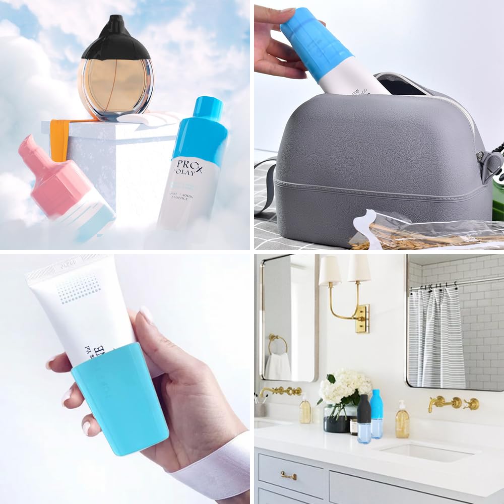 8 Custodie In Silicone Per Bottiglie Da Viaggio - Antiperdita Per Shampoo E Bagnoschiuma - Foto 6