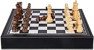 Jogo De Xadrez Exclusivo Para Adultos Peças De Xadrez De Madeira/Tabuleiro De Xadrez De Couro Caixa De Armazenamento Xadrez Internacional E Jogo De Tabuleiro De Xadrez Para Viagem,Super21