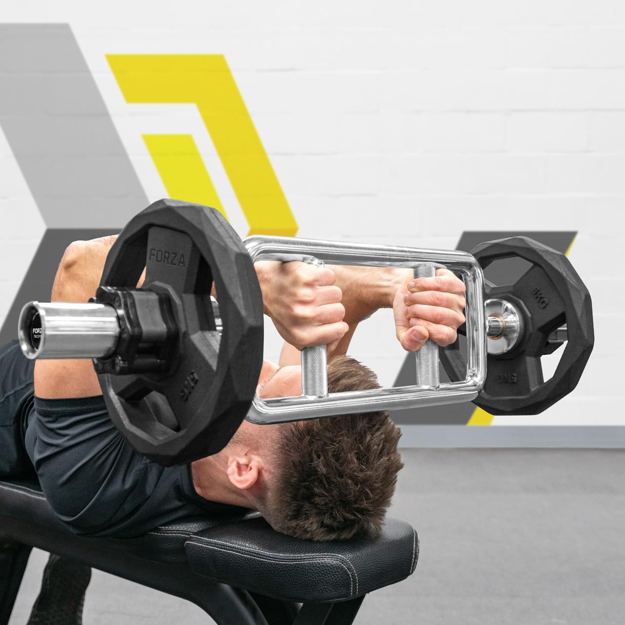 FORZA Bilancere Olimpico Per Tricipiti [9kg] | Barra Per Tricipiti Con Impugnatura Ergonomica | Alta Resistenza | Allenamento Mirato Della Forza – Attrezzature Per Palestra E Casa