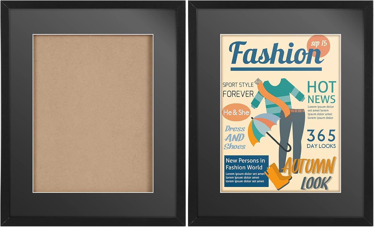 Pinkunn 2 Pcs Magazine Frames for Wall Black Magazine