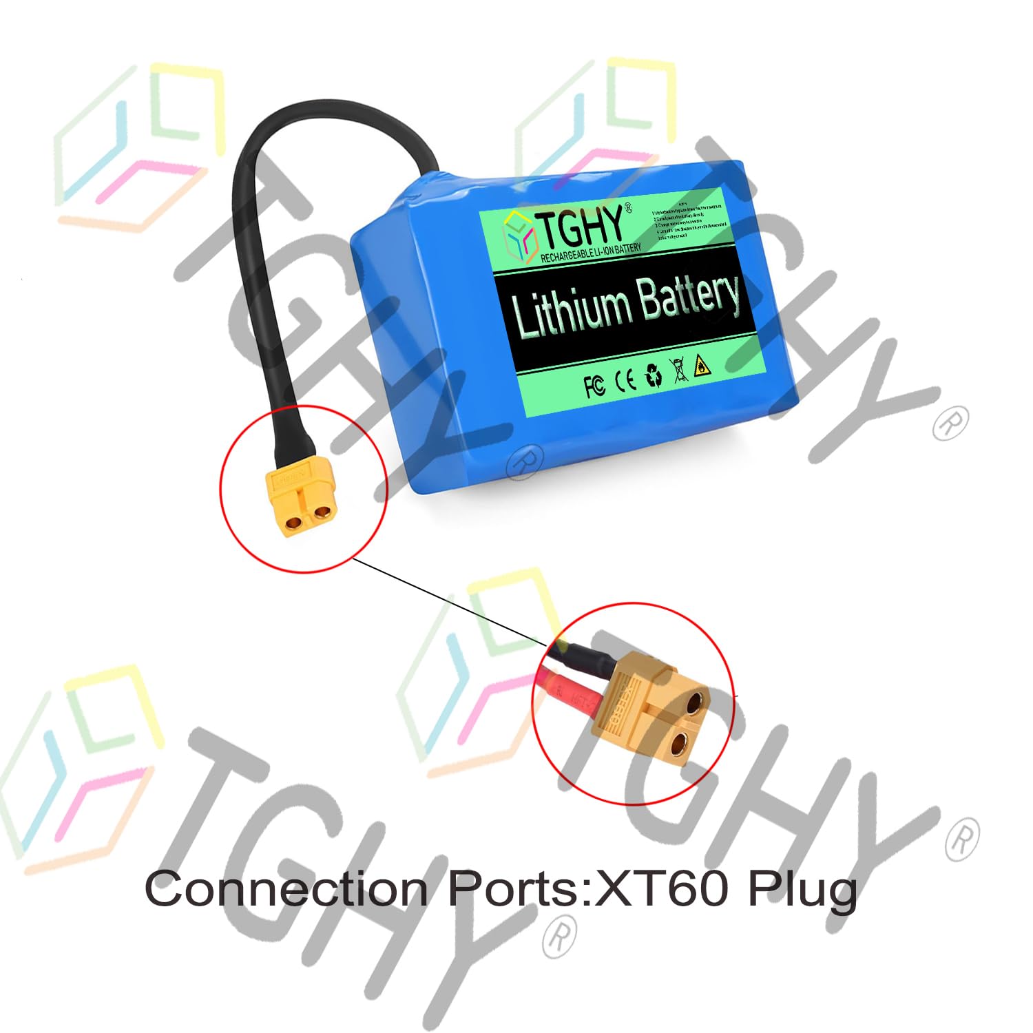 TGHY Batterie Lithium-ION Rechargeable 10S1P 2000 mAh 36 V pour Hoverboard Portable, Compatible avec Les Moteurs de Scooters électriques et gyropodes jusqu'à 72 W.