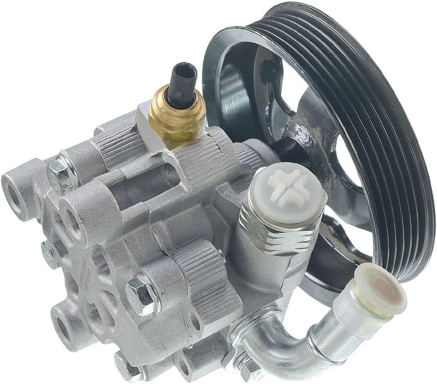 A-Premium Power Steering Pump, with Pulley, Compatible with Toyota Corolla 2003-2008, Matrix 2003-2008, Pontiac Vibe 2003-2008, L4 1.8L, Replace # AA1215345