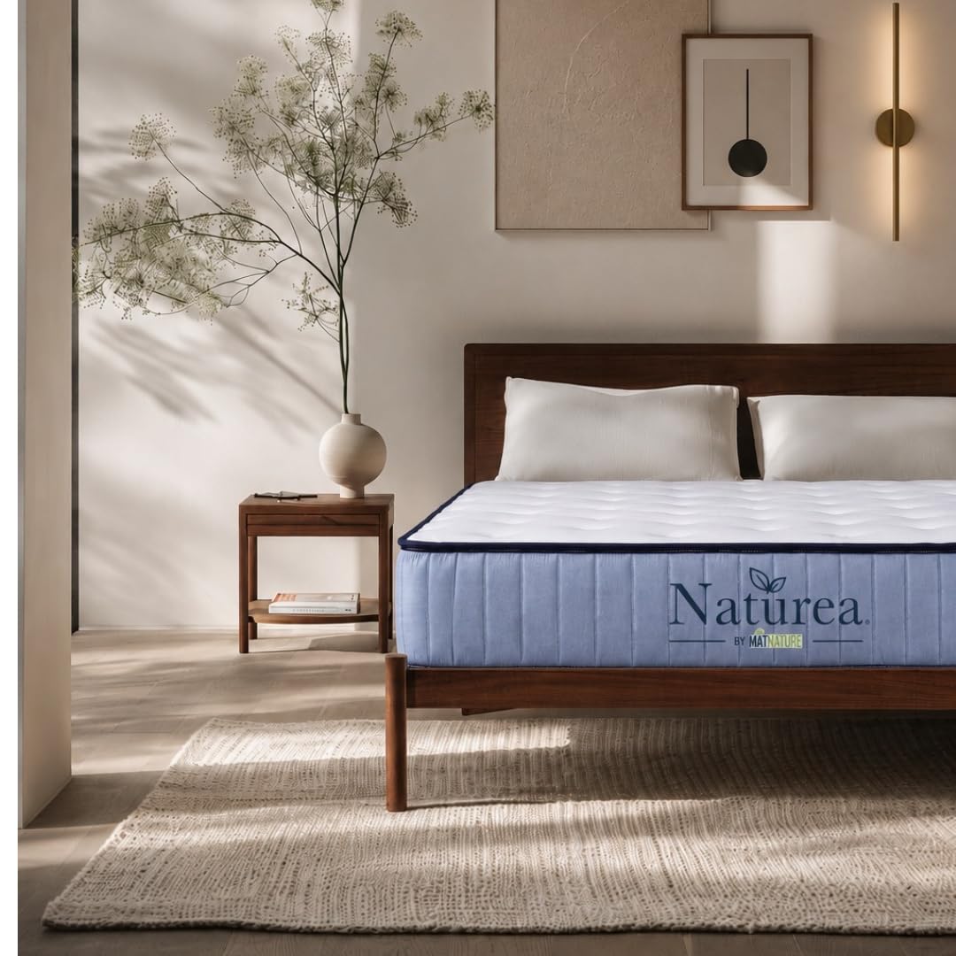 Matnature | Naturea | Colchón Viscoelástico | Fabricado Espuma High Resilience Confort Alta Densidad | Grosor 20 cm | Colchón Antibacterial y Antiácaros | Medidas 90 x 180 cm