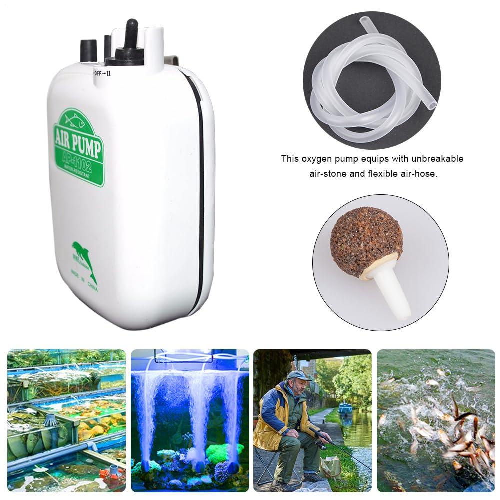 Pompe À Air pour Aquarium, Pompe À Oxygène Silencieux pour Aquarium, Aérateur D'oxygène À Piles, Bulleur pour Aquariums avec Clip Métallique, Bulleur Aquariums Silencieux