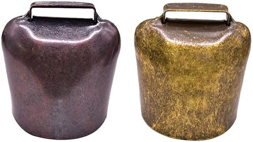 Miniatura 10 de Sewroro 2 campanas de cobre para pastorear, caballo, oveja, campanas de metal, animales de cobre, campanas de bronce para mascotas, campanas de