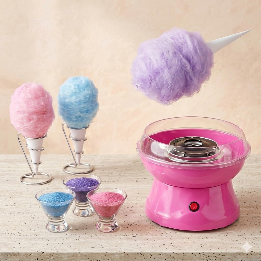 Cotton Candy Machine Mini Hard and Sugar Free Countertop Electric Candyfloss Making Machine Sugar Floss Maker for Home Birthday Family Party, Ocassion-picture-27