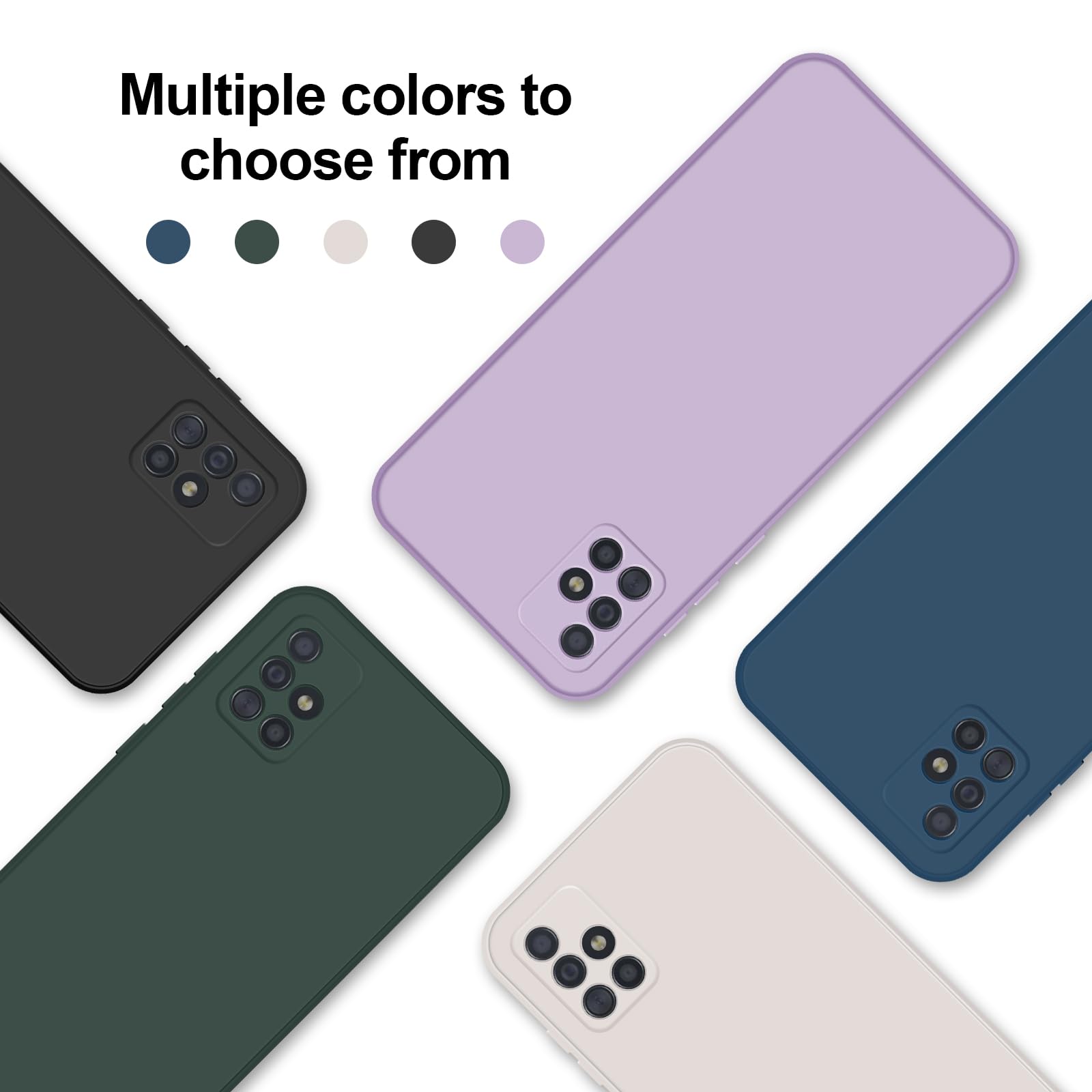 GiiYoon Case Compatible with Samsung Galaxy A51 4G, Silky-Soft Touch Full-Body Protective Phone Silicone Case, Shockproof Cover with Microfiber Lining, Black — view 8
