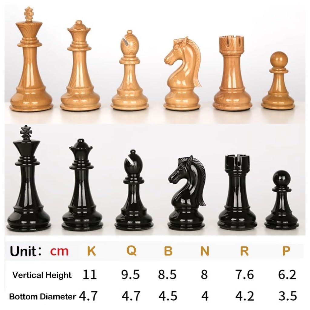 schachspiel Schachset aus Holz mit Aufbewahrungsbrett for Erwachsene und Kinder, 2 Spieler, mit kunstvoll gefertigten Aufbewahrungsfächern for die Schachfiguren