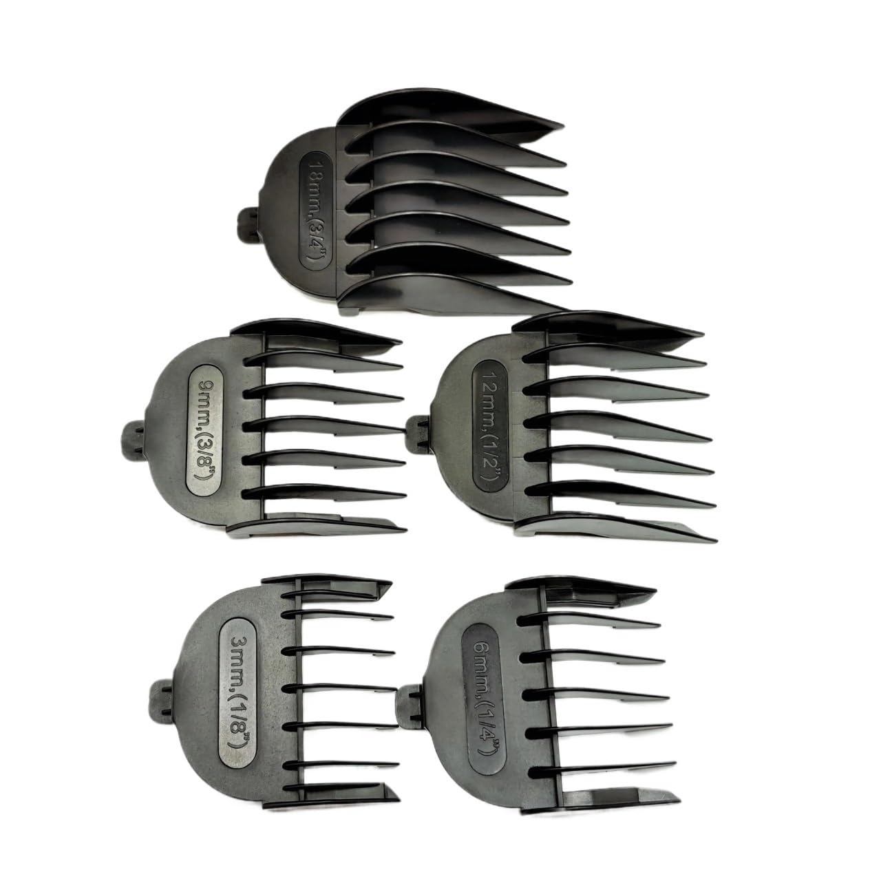 Juego De Peines Cortapelos De 3 Mm, 6 Mm, 9 Mm, 12 Mm Y 18 Mm