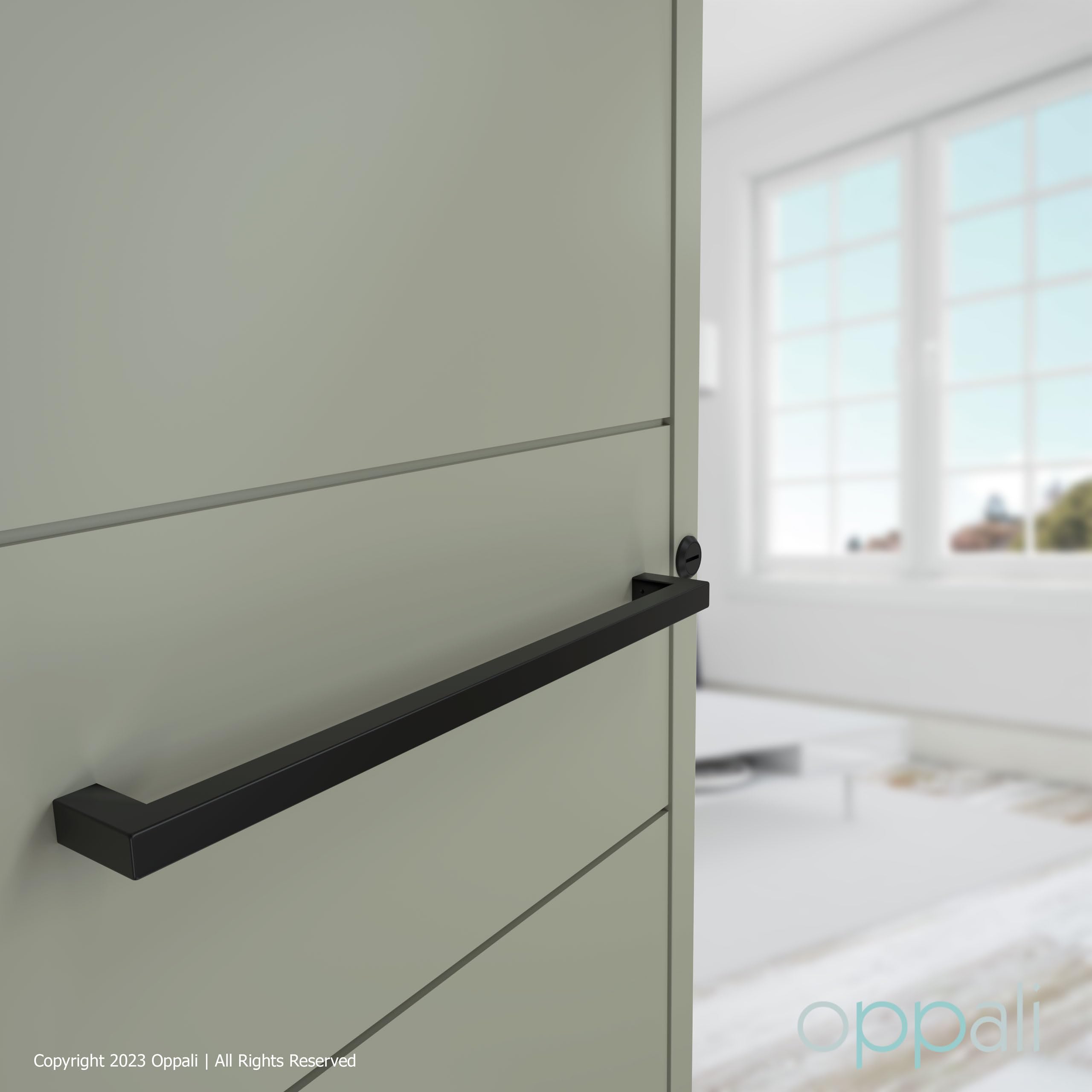 Schwarz Rostfreier Stahl Quadrat Haustür-Beschlag Stoßgriffe Ziehgriff Art.525 | Quadrat T-Bar | 100cm Gesamtlänge