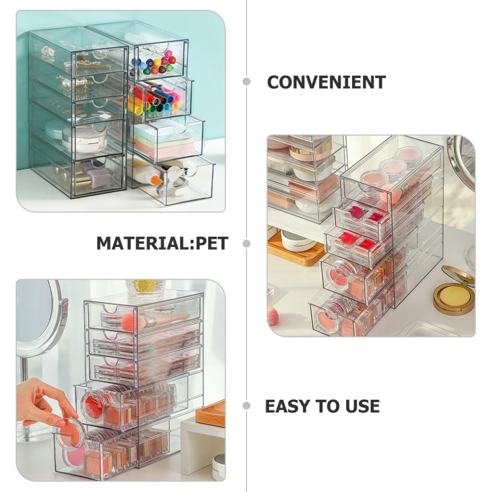 Caja de almacenamiento multifuncional de plástico de 5 capas para escritorio, práctica para suministros de oficina, papelería y uso doméstico, solución de mesa que ahorra espacio