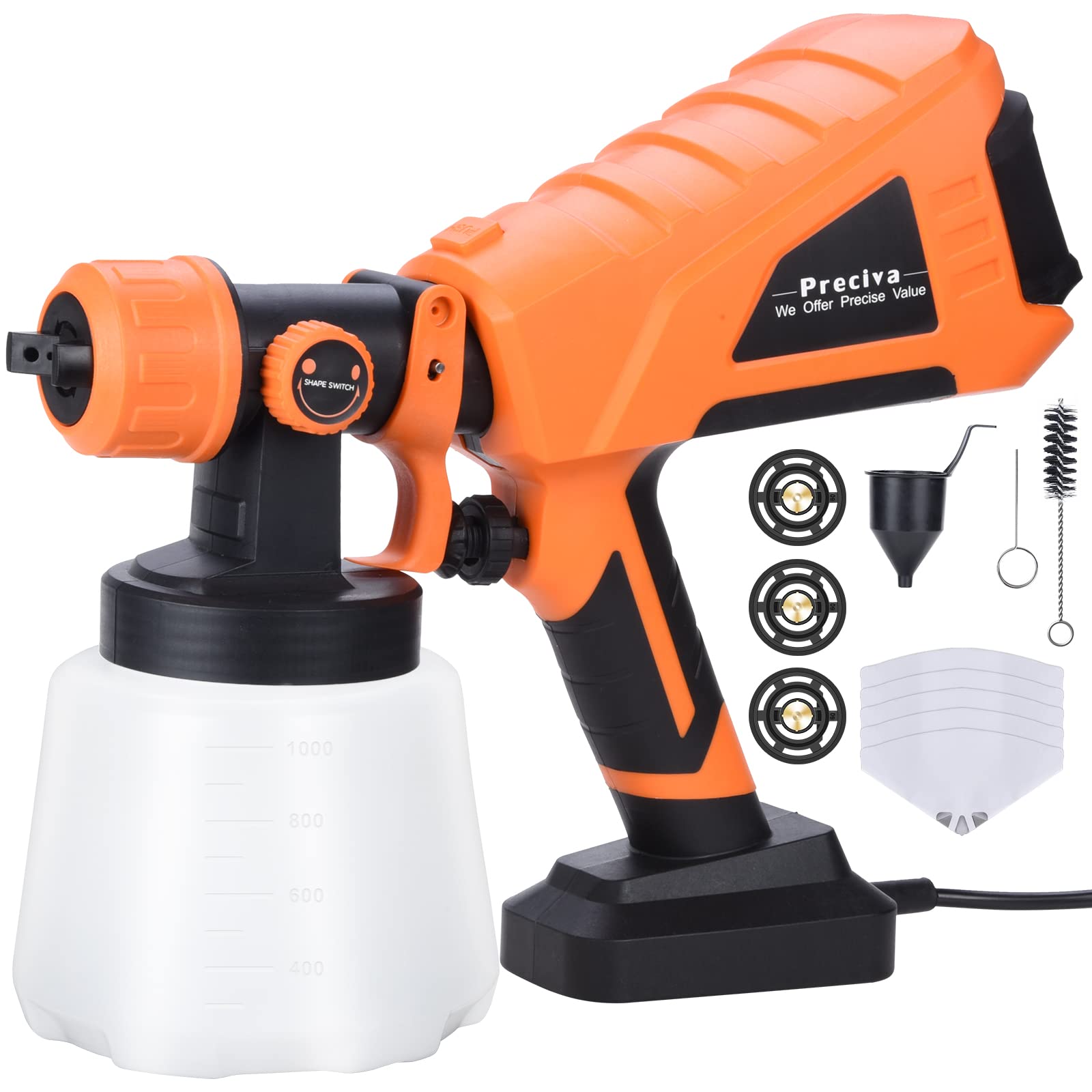 Buy Paint Sprayer, Preciva 600W Spray High Power HVLP Paint with 3