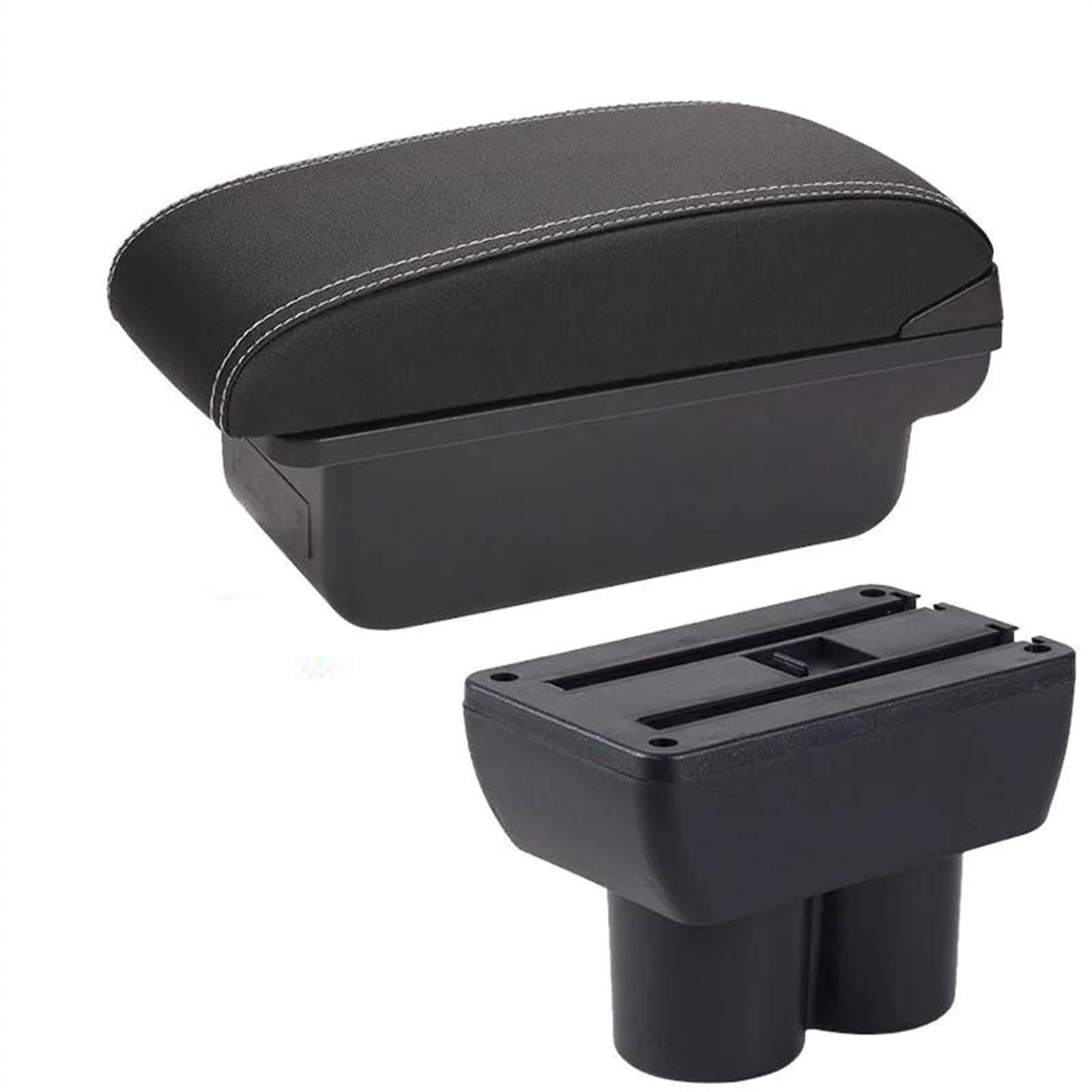 NMJLQW Storage Rack Car Accessories Retrofit Part Armrest Box For Jimny 1999-2017 Car Armrest Retrofit Parts Arm Storage Box(C3 Black white NOUSB)