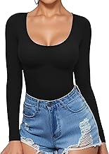 Womens Long Sleeve Tops, Thin Undershirt, Sexy Basic Thermal Shirt, Slim Fit for Most Clothing Match, Layer Tee, S-XL