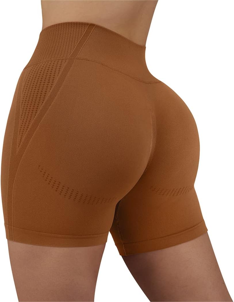 SUUKSESS Women Contour Seamless Booty Butt Lift Shorts High Waist Workout Shorts
