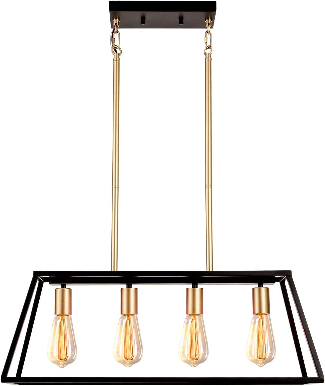 Flash Deals - 50% OFF GZBtech Linear Kitchen Island Pendant Lighting, 4-Light Matte Black & Gold Metal Chandelier, 53.15'' Height Adjustable Contemporary Hanging Light Fixture for Dinning Living Room Over The Table Exclusive Discount 80% Offer GZBtech Linear Kitchen Island Pendant Lighting, 4-Light Matte Black & Gold Metal Chandelier, 53.15'' Height Adjustable Contemporary Hanging Light Fixture for Dinning Living Room Over The Table