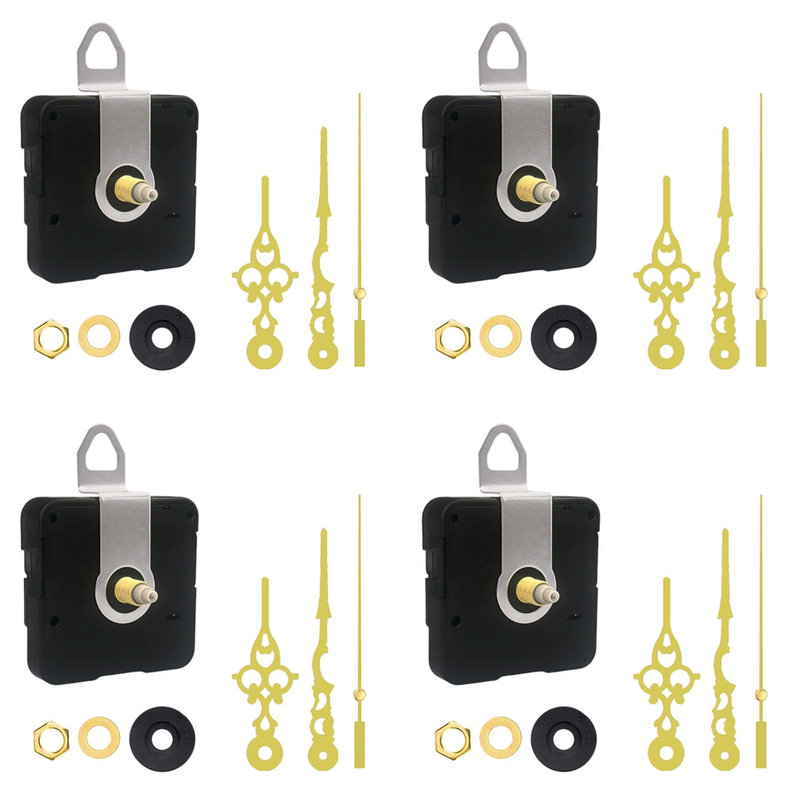 NEWFT Quiet Movement Mechanism Housing Replacement Parts for Wall Desk Clocks Timing Quiet 4Sets Clock Movement