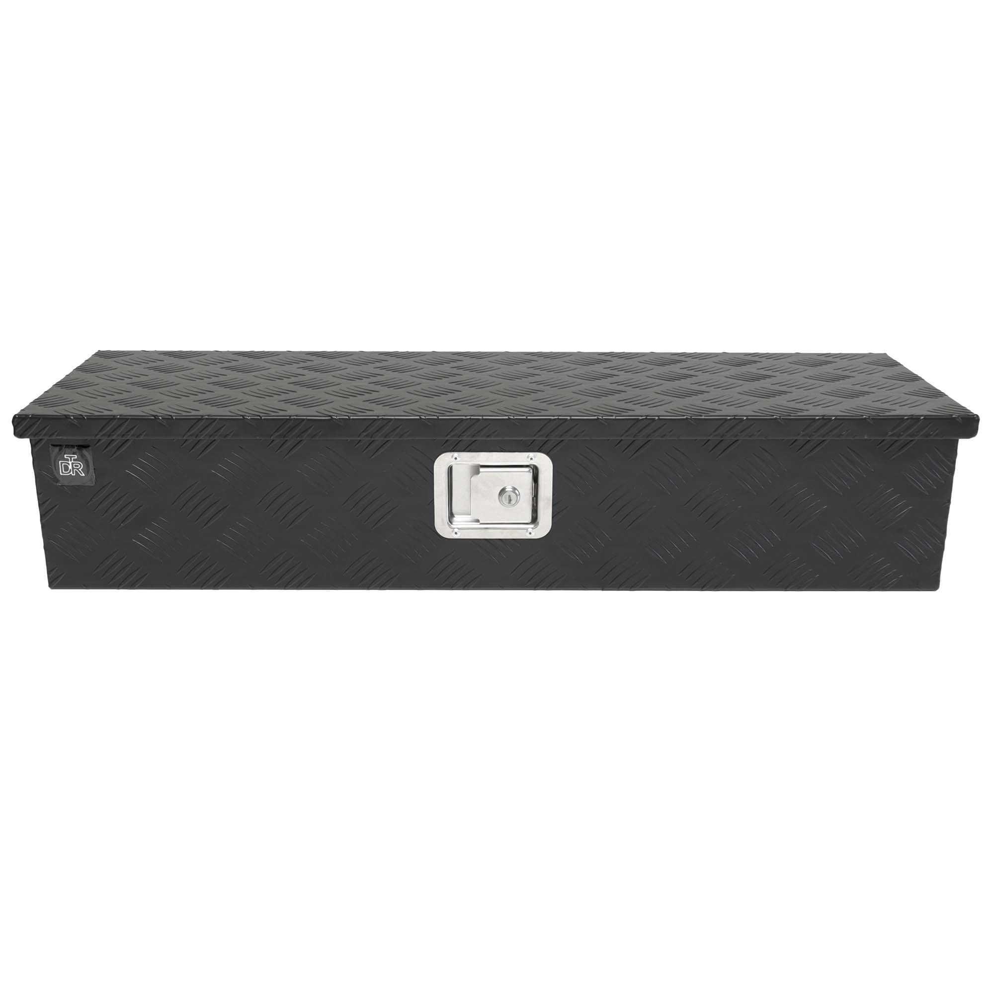 The Drive Staubox Deichselbox für Anhänger, Nutzfahrzeuge 950x320x190mm | Alu-Riffelblech | Schwarz pulverbeschichtet