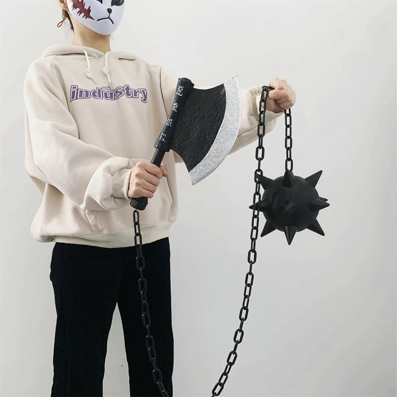 Ｌ【ウィッグ+武器+衣装】鬼滅の刃　悲鳴嶼行冥(ひめじまぎょうめい) コスプレ L【ウィッグ+武器+衣装】鬼滅の刃 悲鳴嶼行冥(ひめじ