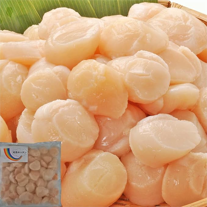 Amazon Amazon限定ブランド 刺身用 北海道産 ホタテ貝柱 生食用 ほたて貝柱 刺身 不揃い 小粒 虹色キッチン 500ｇ 虹色キッチン 貝類 通販