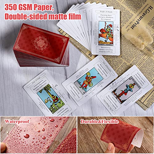 Erbacan Beginner Tarot Cards Deck-Tarot Cards with Meanings on Them-Tarot Deck with Guidebook(Free Soft Velvet Pouch Bag) - Thumbnail 5