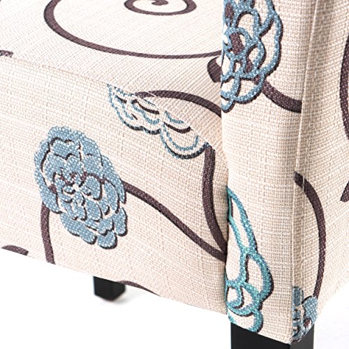 Christopher Knight Home Pertica Fabric Dining Chairs, 2-Pcs Set, White And Blue Floral