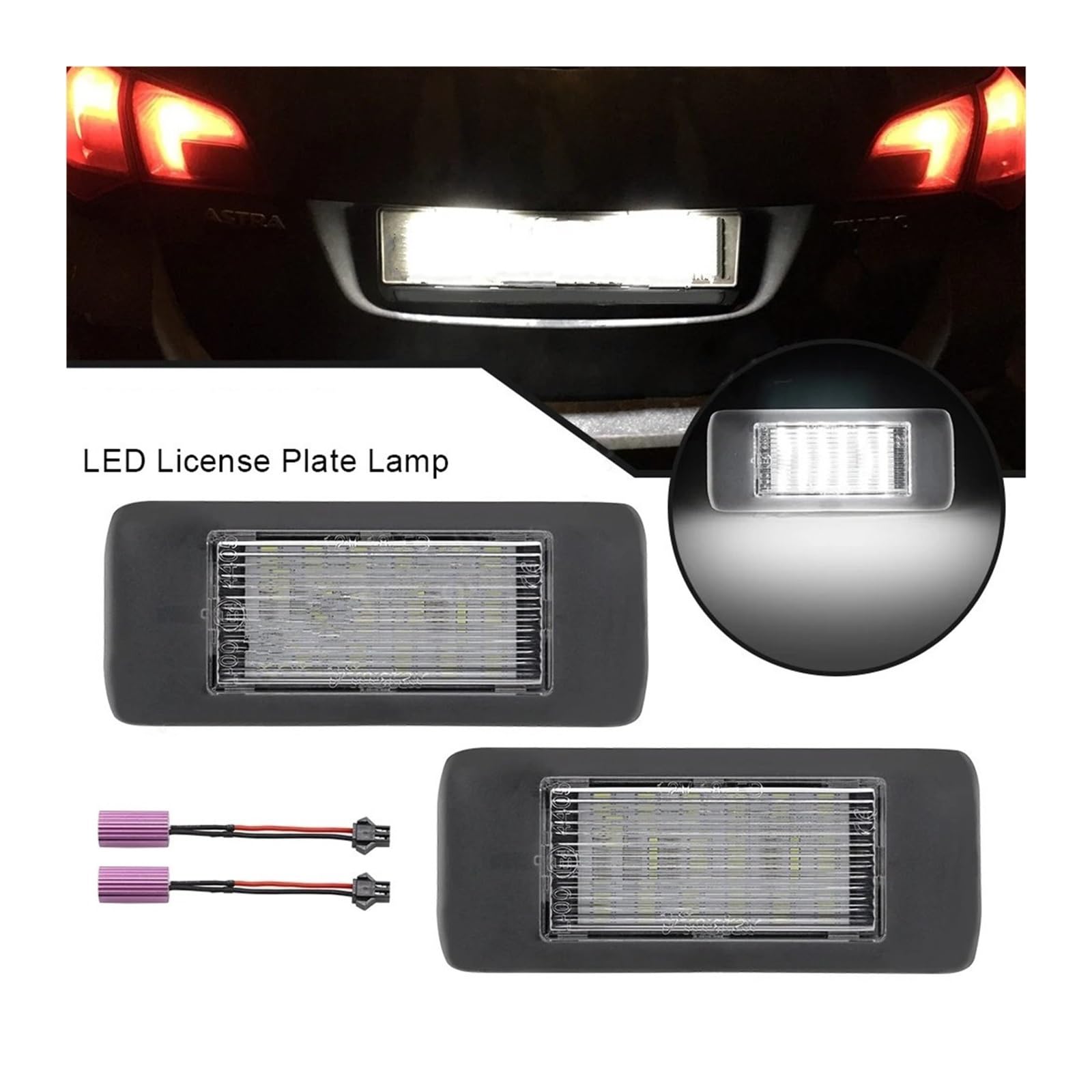 2 Luci LED Targa Canbus Per Opel Astra J Sports Tourer & Zafira C | 18LED | Bianco Xenon